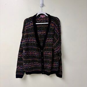 Vintage Concrete Mix 80s Oversized‎ Funky Cardigan Size Large